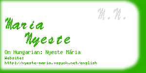 maria nyeste business card