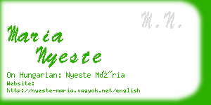 maria nyeste business card